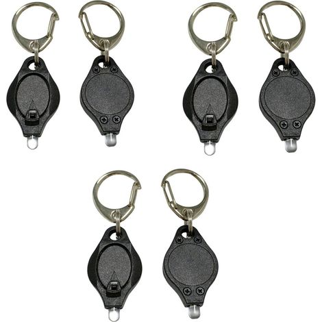 Mini Lampe De Poche - LED 12 Lm - Attache À Clé Avec Mousqueton À Ressort - Pour Activités Extérieures, Camping, Randonnée, Sortie Chien - Lot De 6 (1/5)