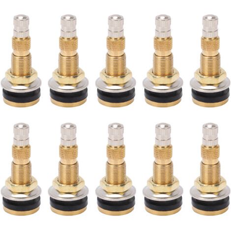 Ensemble de 10 valves pour pneus sans chambre à air, en laiton, diamètre 1 7/8 pouce, alésage 0,625 pouce, adaptées aux tracteurs TR618A. (1/5)