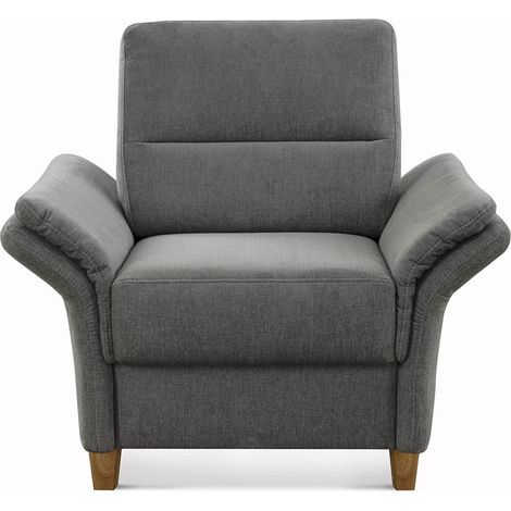 Fauteuil rembourré Style Maison de Campagne avec Noyau à Ressorts et Pieds en Bois 97 x 90 x 89 cm Gris (1/5)