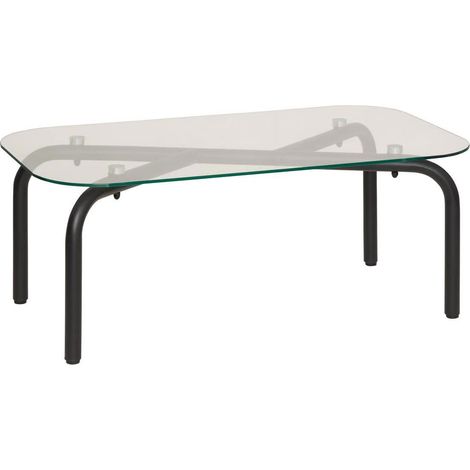 Table Basse en Verre "Hecate" 110cm Noir