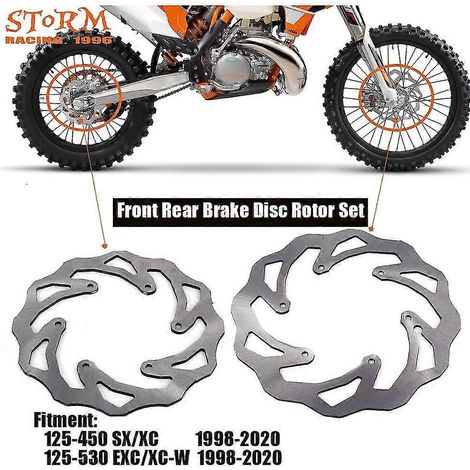 Kit de disques de frein avant et arrière pour moto KTM SX, SXC, SXF, EXC, EXCF, XC-F, XCW Supermoto 125, 250, 300, 350, 450 et 500 (1998-2020) - arrière (1/5)