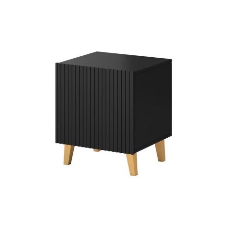 Cama-mueble PAFOS juego 2 mesitas de noche negro mate (1/4)