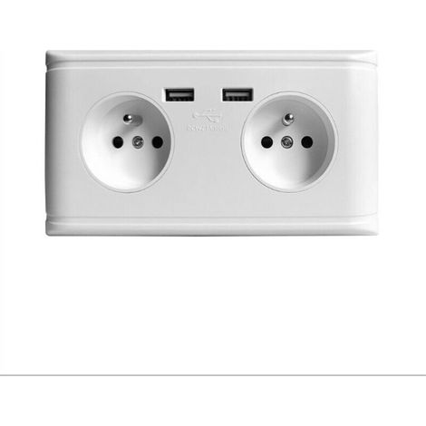 Multi-Fonctionnelle UE Prise Murale Prise de Courant Prise avec Double Port USB for Chargeur de téléphone 250V