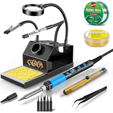 Soldering Iron Kit, 100 W, Heavy Duty and Non-Slip Iron Stand, 356-932 °F (1/5)