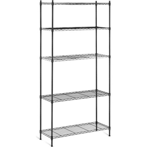 Étagère métallique professionnelle noire 35 x 90 x 180 cm 150 kg (1/5)