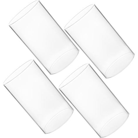 Abat-jour Bougie Cylindrique Transparent 8x10 Cm en Verre Coupe-vent Protecteur pour Bougies Décoratives Intérieur Lot de 4 Pièces (1/5)