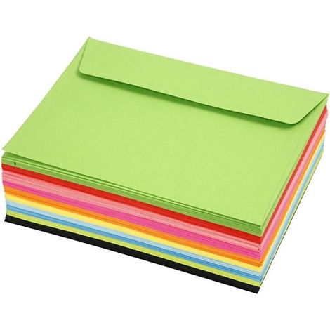 Creotime enveloppes 11,5 x 16 cm 100 pièces 80 g multicolore