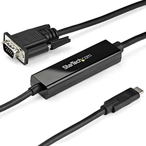Startech.com cable de 1m usb-c a vga - 1920 x 1200 - negro,3 años (1/5)