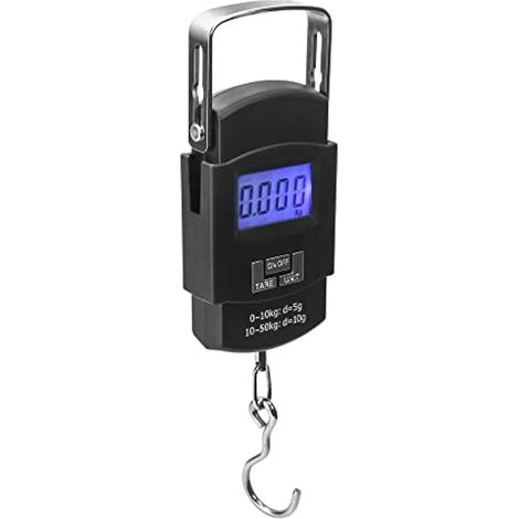 Balance numérique 50 kg, pèse-bagages, balance de voyage pour valise, pour le poisson, les bagages, la vie de famille, piles non incluses (1/5)