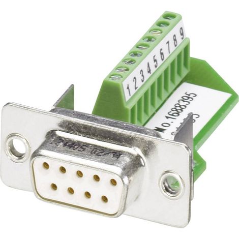 Connecteur Sub-D Femelle Phoenix Contact 9 voies Montage panneau Droit ( Prix pour 1 ) (1/2)
