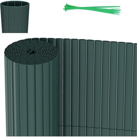 Wolketon PVC Sichtschutzmatte Balkon & Zaun – Wetterfester Sichtschutzzaun für Zaun, Windschutz, Zuschneidbar Grün 90x900cm