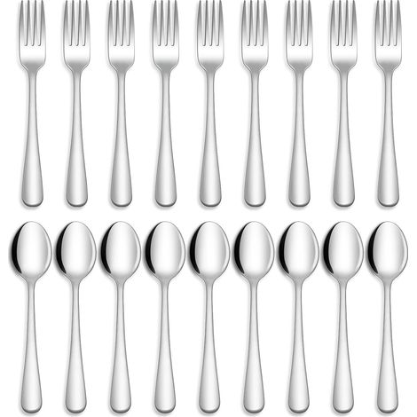 Couverts - Ensemble 24 Pièces Fourchette Et Cuillère En Acier Inoxydable Alimentaire - Pour Maison Cuisine Salle À Manger - Passe Au Lave-Vaisselle - 12 × Fourchette 12 × Cuillère