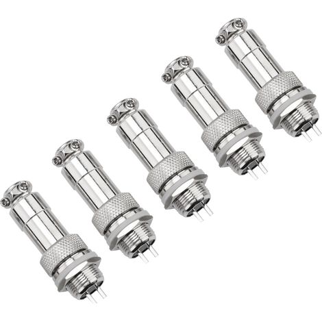 5 pcs/set GX12 2Pin  Male / Female Panel Metal Aviation Plug Socket Connector