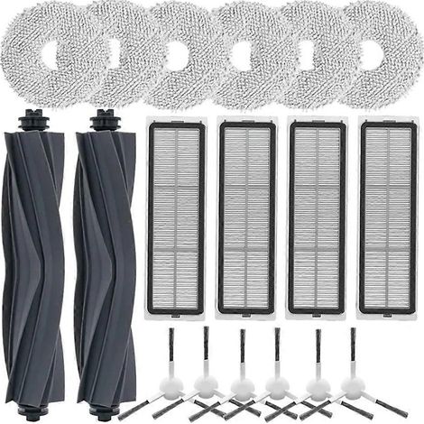 Pour aspirateur Dreame L10s Ultra / L10s Pro / L10 Ultra compatible avec Xiaomi X10+ : brosse latérale principale, filtres HEPA, lingettes de nettoyage (1/5)