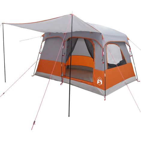 Tienda Familiar Gris y naranja 380 x 260 x 190 cm Poliéster