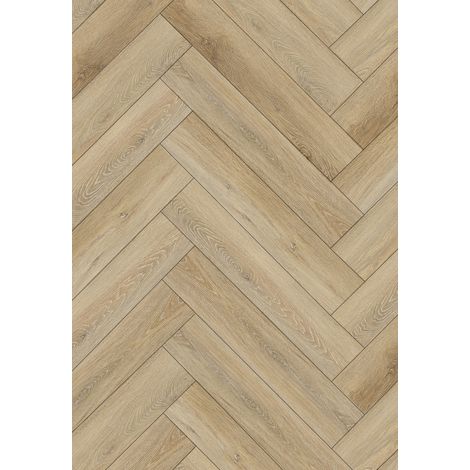 Mexen Worcester échantillon de panneaux vinyles chevrons 635 x 127 mm SPC 6,5 mm, sous-couche IPEX 1,5 mm, 4 V-joint, Chêne - F (1/2)