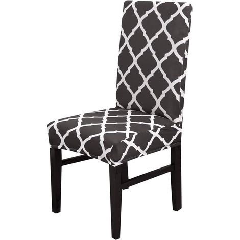 Stretchable dining chair cover, protective cover for European style dining chairs for weddings, banquets, Christmas, birthdays (black) (1/5)