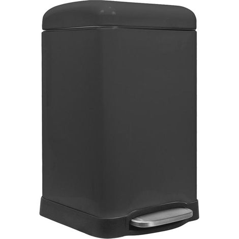 Papelera Urbana - 20 L - Cuadrada - Negra Mate
