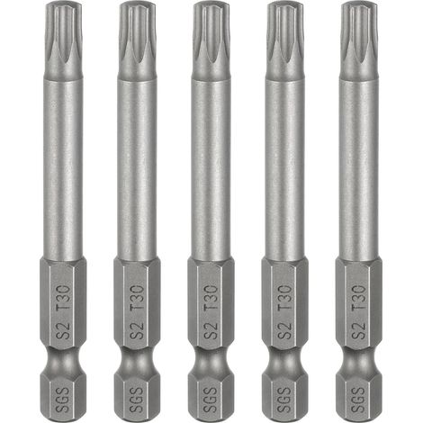5Pcs Embout Tournevis T30 Tête Torx Douille Hexagonale 1/4" (1/5)