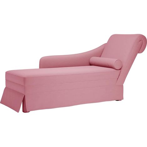 vidaXL Sdraio con Capezzale e Bracciolo Destro in Velluto Rosa
