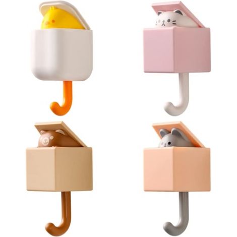 4 jolis crochets en forme de chat pour la décoration murale (1/5)
