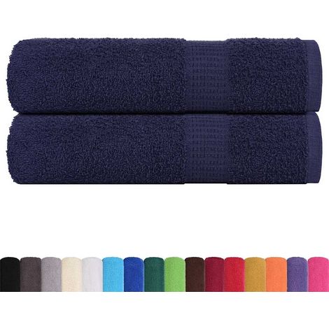 Bath Towels "FROGN" 2 pcs Navy Blue 100x150 cm 360 gsm vidaXL