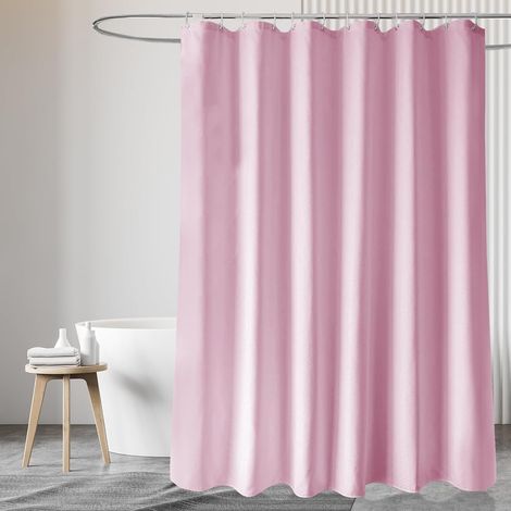 CCYKXAA 180  200cm Pink Fabric Shower Curtain, Waterproof and Washable Shower Curtains, Bathroom Curtain, Extra Long Shower Curtain (1/5)