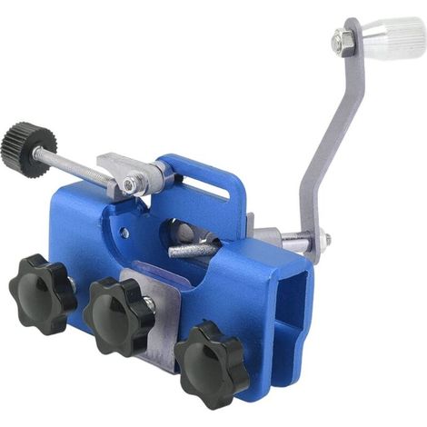 Nouvelle Mise à Niveau de L'Affûteuse de Tronçonneuse, Affûteuse de Tronçonneuse à Manivelle, Gabarit D'affûtage de Chaîne à Manivelle Léger et Portable pour Scies électriques (Bleu) (1/5)
