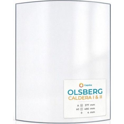 Vitre Olsberg CALDERA I & II - Verre Courbe pour poêle à bois - 377 x 490 mm (A x H) - 4 mm (1/5)