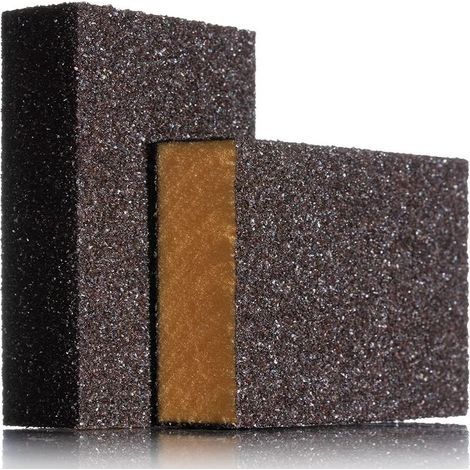 Lot de 2 Blocs de Ponçage à la Main grossière, Papier de Verre éponge Humide et sèche, Cube de Sable Flexible, tampons de Polissage en Mousse Abrasive pour Bois/métal/plâtre/Voiture (1/5)