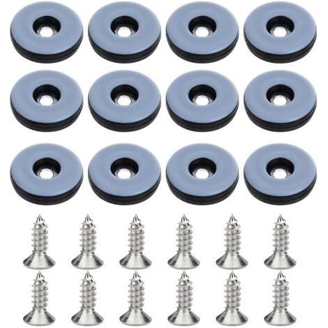 Nail-on Chair Glides, 16 Pack, 22mm Round, Felt Pads, to Protect Table and Chair Legs (1/5)