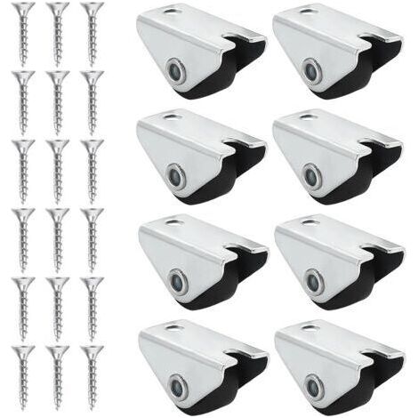 BUNTHAUS Pack de 8 Mini Roulettes Fixes en Caoutchouc de 15 mm pour Meubles: Charge Robuste de 6 kg, et Vis, Idéal pour Améliorer Mobilité des Meubles