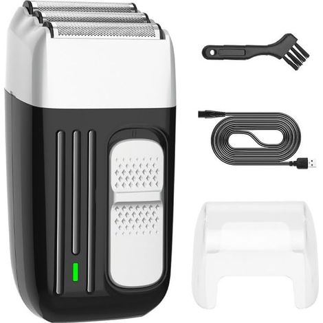 Rasoio Elettrico Uomo 3 Testine Flottanti – Rasatura a Secco e Bagnato, Ricarica USB – Design Ergonomico in Plastica Resistente – Ideale per Barba, Capelli e Rasatura Completa del Capo (1/4)