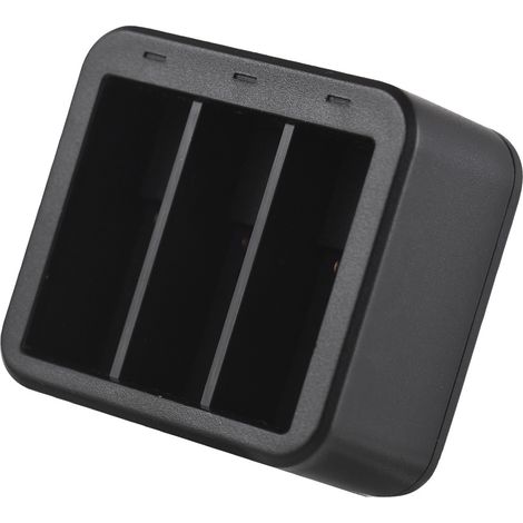 Kit batterie et chargeur pour caméra sport comprenant un chargeur de batterie à trois emplacements, 3 batteries de 1800 mAh et un boîtier de rangement pour 3 batteries avec emplacement pour carte mémo (1/2)