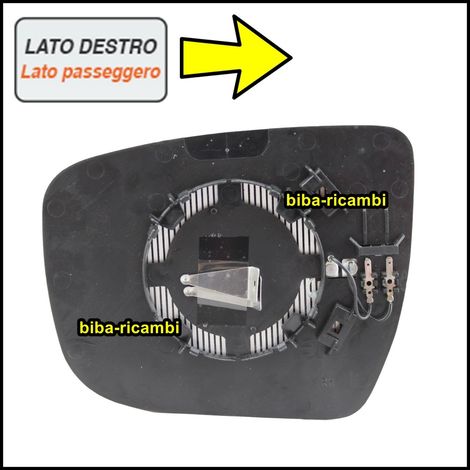 Piastra vetro specchio termico per nissan qashqai ii lato dx-passeggero