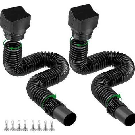 Rallonge flexible pour descente d'eau pluviale 152-178cm avec raccord, tuyau drainage extérieur anti-éclaboussures (1/5)