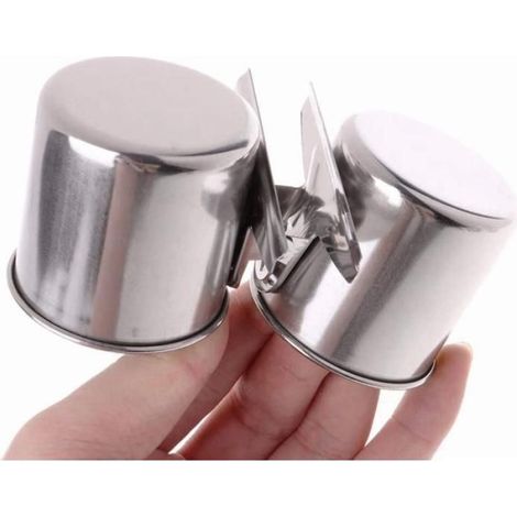 Perchoir pour oiseaux avec 2 coupelles inox, bois naturel, fixation cage, modèle A-18CM (1/4)