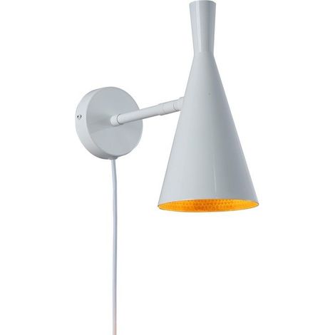 Barcelona Led – Applique murale LED orientable en aluminium – Tête à 330º – Câble avec interrupteur et prise – Blanc – IP20
