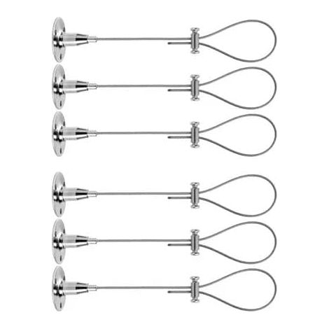 Support de plafond réglable pour barre de douche, acier inoxydable 304, capacité de 30 kg, réglable de 0 à 59 cm, argent, ensemble de 6 pièces. (1/5)