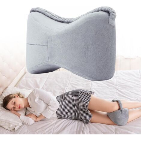 (Gray) Leg Lift Pillows with Memory Foam Men Women Leg Pillow for Side Sleepers, Leg Cushion, Ergonomic for Side Sleepers (1/5)