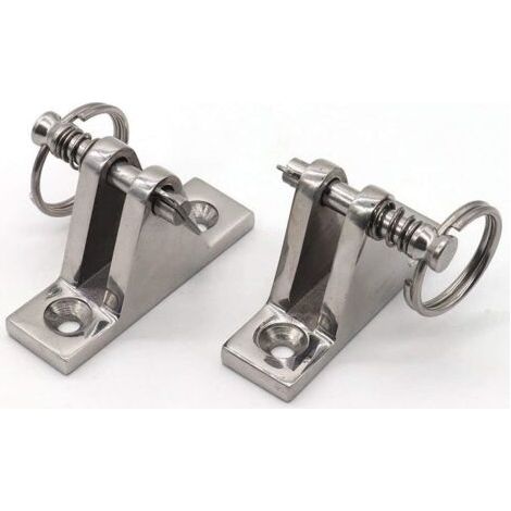 2pcs Charnière de Pont à 90° avec goupille à détachement Rapide Raccords supérieurs du Bateau Quincaillerie à Base concave en Acier Inoxydable 316