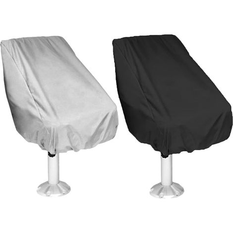 Housse de siège de bateau imperméable en polyester pliable pour ponton, siège de capitaine arrière fixe, 61 x 56 x 64 cm, lot de 2