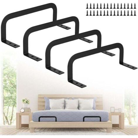 Lot de 4 Arret Matelas, Cale Matelas pour Stabilisation de Matelas, Arceau de Matelas antidérapant, Butée de Glissement de Matelas en Métal, Convient pour Les Panneaux de lit massifs (1/4)