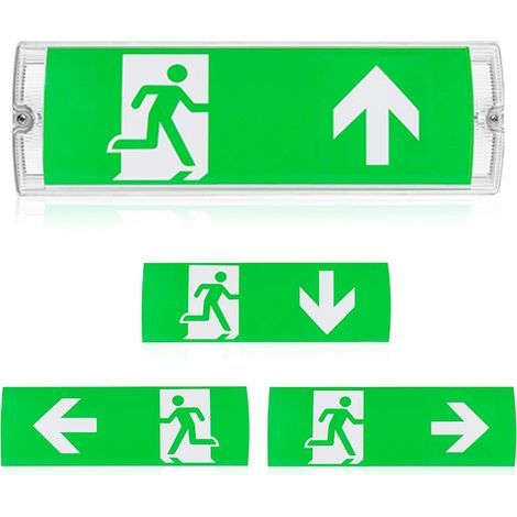 LED-Notleuchte, wasserdicht (IP65), 3 Stunden Akkulaufzeit, 4 Piktogramme, Notausgang (1/5)