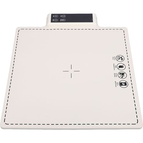 Tapis de maintien au chaud plateau chauffant 38x38 cm silicone souple 6 températures 5 minuteries multifonction verrouillable cuisine maison prise UE 220-240V (1/5)