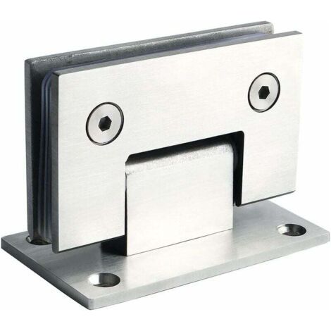 Charnières de porte de douche en verre aux supports en verre, ouverture et fermeture à 180 degrés, clips en acier inoxydable 304, convient aux vitrines en verre de 6 à 12 mm (1/4)