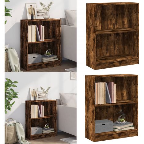 Bibliothèque Chêne fumé 60x24x76 cm Bois d'ingénierie - Bibliothèque - Étagère - Meuble Salle Séjour - Rangement - Décoration Intérieure - Home & Living (1/5)