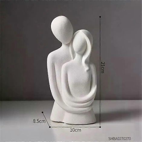 HONORNIC - Statues et sculptures abstraites de couple, décoration intérieure, style nordique moderne, figurines en céramique représentant un couple enlacé, pour salon, bureau ou cadeau. (1/5)