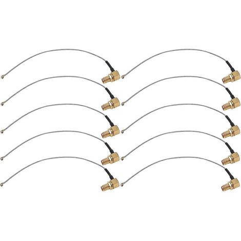 Kit de 10 pièces avec connecteur SMA femelle coudé pour la connexion d'un câble coaxial RF à un câble coaxial IPX