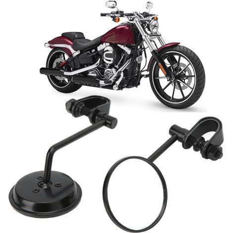 2 Pièces Rétroviseurs Moto Ronds 360° Réglables pour Guidon, Remplacement Miroir pour Ranger Stick King GN (1/5)